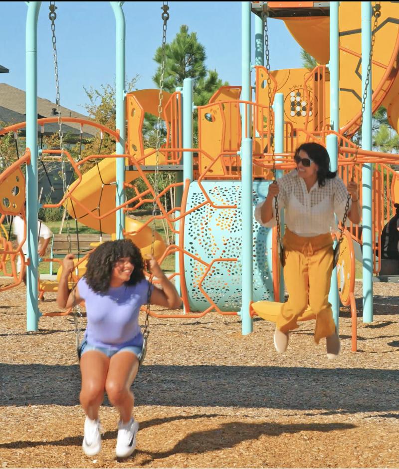 Imaginative play structures for all ages abound in Jubilee in Hockley, TX